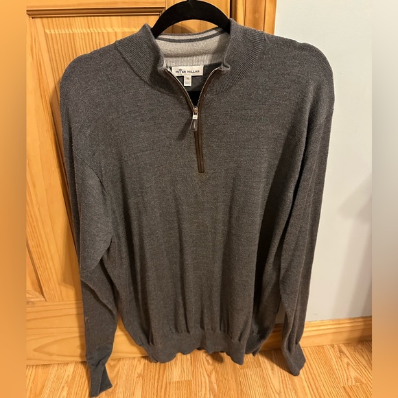 Peter Millar grey wool/silk sweater sz XL - Picture 1 of 3